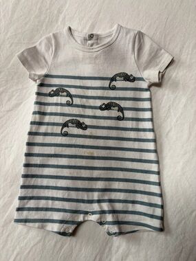 Petit Bateau Romper - play condition with some stains - size 12m (runs small)